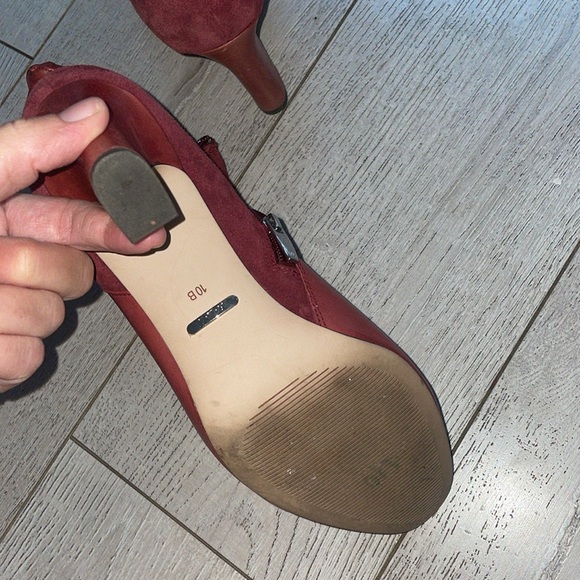 Ralph Lauren Breanne Heels Boot Bootie Red Leather 10US bow back leather bootie - Picture 8 of 12